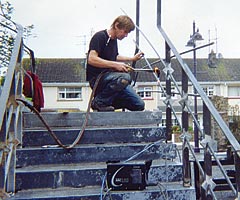 On site fabricating of stairs 
